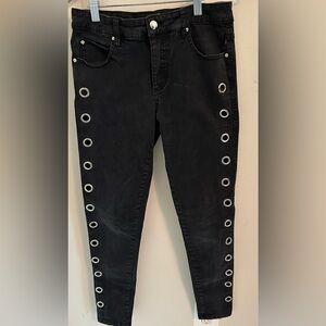 Tripp NYC Black Jeans with Silver Grommets